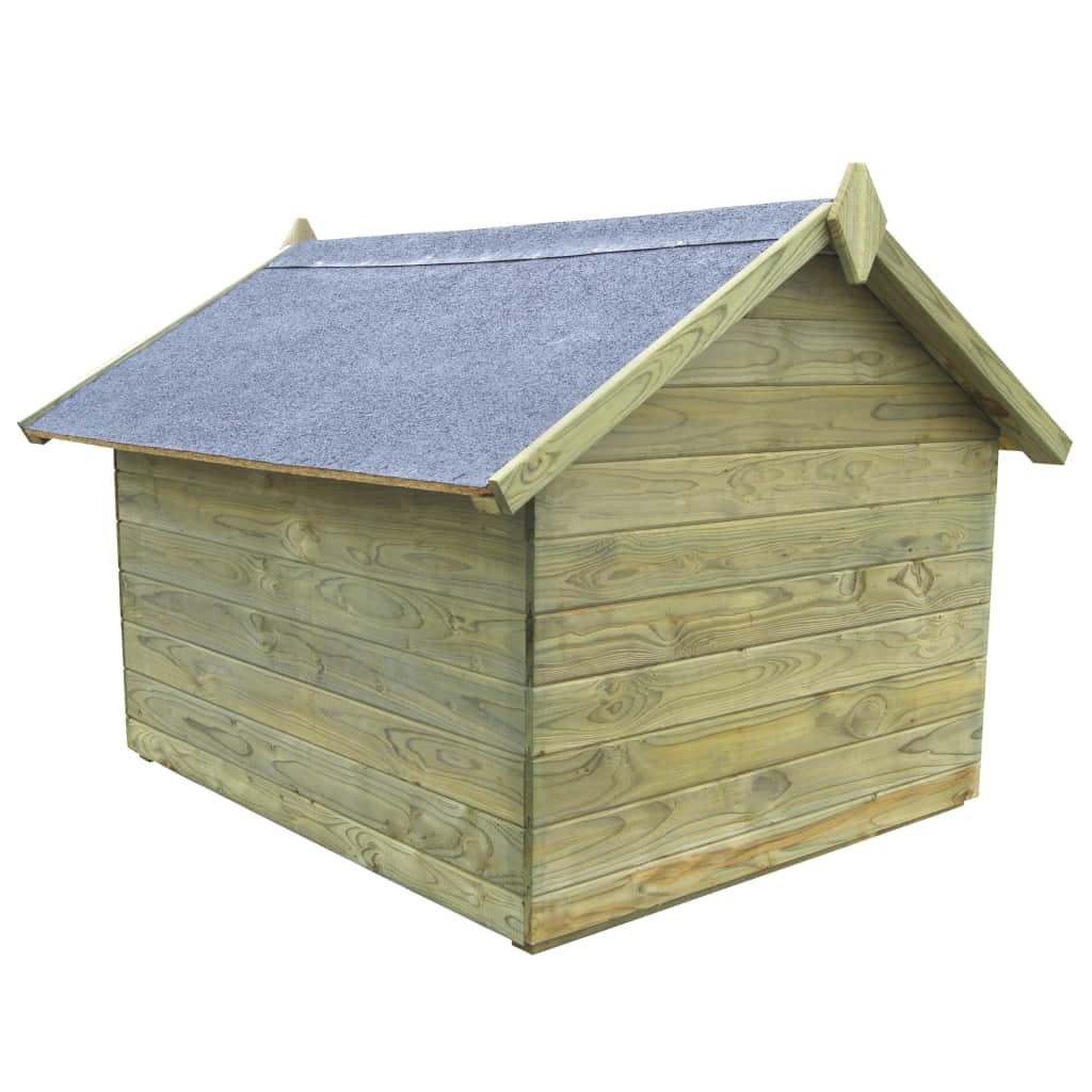 Garden Dog House with Opening Roof Impregnated Pinewood